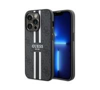 Guess GUHMP14LP4RPSK Coque Rigide pour iPhone 14 Pro 6,1" Noir à Rayures imprimées 4G