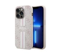 Guess Housse 4G Printed Stripes MagSafe rose - iPhone 14 Pro