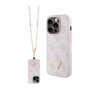 Guess Housse Crossbody 4G Metal Logo Rose - iPhone 15 Pro
