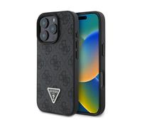 Guess Étui en Cuir pour iPhone 16 Pro, Noir