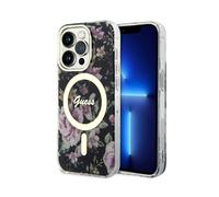 Guess Housse Flower MagSafe Noir - iPhone 14 Pro