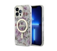Guess Housse Flower MagSafe Transparent - iPhone 14 Pro Max