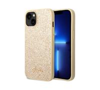 Guess Housse Glitter Flakes Metal Logo Gold - iPhone 14 Plus