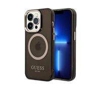 Guess Housse Gold Outline Translucent MagSafe Noir - iPhone 14 Pro Max