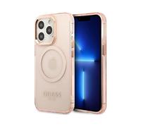 Guess Housse Gold Outline Translucent MagSafe Pink - iPhone 13 Pro Max
