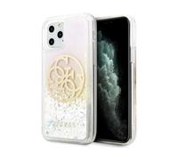 Guess Housse Gradient Liquid Glitter Circle Logo Blanc - iPhone 11 Pro Max