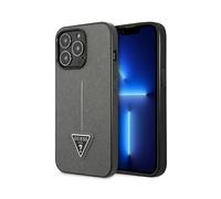 Guess Housse GUHCP14XPSATLG Saffiano Triangle Logo Argent - iPhone 14 Pro Max