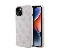GUESS GUHCP15SG4GFPI Coque pour iPhone 15 6,1" Rose Coque Rigide 4G Métal Or Logo