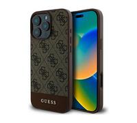 Guess Housse Hardcase 4G Bottom Stripe Marron - iPhone 16 Pro Max