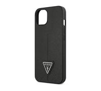 Guess Housse iPhone 14 GUHCP14SPSATLG, Argent - Saffiano Triangle Logo