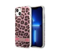 Guess Housse Leopard Electro Stripe Rose - iPhone 13 mini