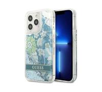Guess Housse Liquid Glitter Fleur Bleu Vert - iPhone 13 Pro