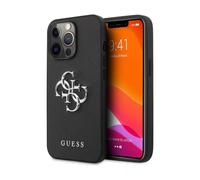 Guess Housse Saffiano 4G Big Silver Logo Noir - iPhone 13 Pro