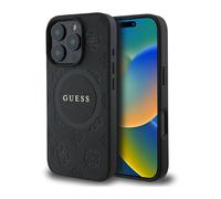CG MOBILE Guess Magsafe Coque Rigide en polyuréthane Saffiano avec Logo Pivoine Classique pour iPhone 16 Pro Max