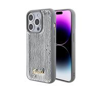 Guess Étui Métallique À Paillettes Pour Iphone 15 Pro Max - Argent