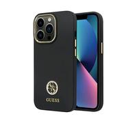 Guess Housse silicone Logo Strass 4G Noir Or - iPhone 13 Pro Max