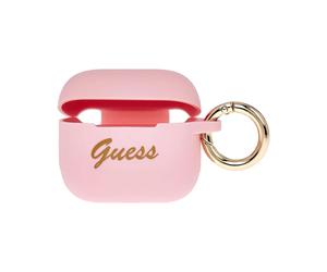Guess Housse Silicone Vintage Script Rose - AirPods 3