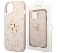 Guess HoussePolyuréthane4G Métal Logo iPhone 15 Plus Rose