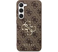 Guess HoussePolyuréthane4G Métal Logo Samsung Galaxy S24 Plus Marron