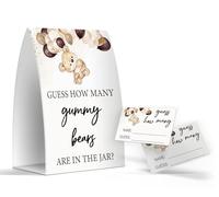 Guess How Many Gummy Bears Are In The Bob, jeux de fête prénatale sur le thème des oursons en gélatine - Un panneau et 50 cartes (GES10)