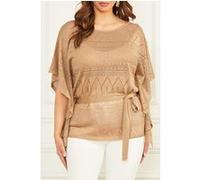 GUESS Hydra Top Kimono Swt Khaki Tan Taille: M-L | Pulls en Maille Outlet | Femme | Marron