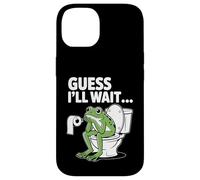 Guess I'll Wait Funny Frog Salle de Bain Humour Coque pour iPhone 14