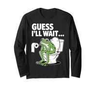 Guess I'll Wait Funny Frog Salle de Bain Humour Manche Longue