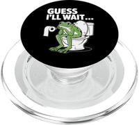 Guess I'll Wait Funny Frog Salle de Bain Humour PopSockets PopGrip pour MagSafe