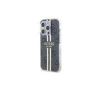 Guess IML 4G Gold Stripe Hard Case pour iPhone 15 Pro Max 6.7" Noir