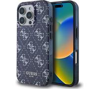 Guess IML Denim Effect Coque pour iPhone 16 Pro avec MagSafe - Bleu
