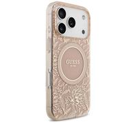 Guess IML Flowers Electro Pearl Strap MagSafe Case for iPhone 17 Pro 6.3"" Pink