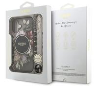 Guess IML Flowers Strap Case with MagSafe for iPhone 17 6.3"" Black - GUHMP17SHFWBRCESK