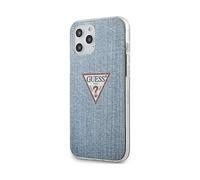 Cque Guess Pc/Tpu Denim Triangle Pour Iphone 12 Pro Max Light Bleu