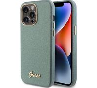 Guess iPhone 15 Pro Max cas couverture arrière TPU - paillettes script brillant - Kaki