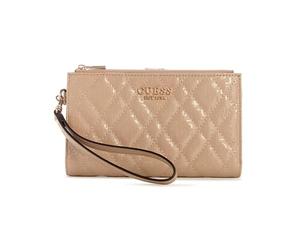 Guess Isemay Organiseur Portefeuille avec Double Fermeture éclair, Moka Clair