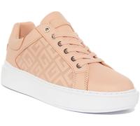 GUESS Ivee Bas Haut à Lacets Cuir Femmes Baskets Rose UK 3 - 8