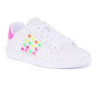 Guess Jacobb Baskets à lacets en cuir et clous pour femmes en blanc rose (Rose blanc, 36) 38