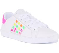 Guess Jacobb Baskets À Lacets Pour Femmes Blanches Roses Taille 3 - 8