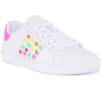 Guess Jacobb Lace Up Studded Femmes Trainer Blanc Rose US 3 - 8