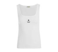 Guess Jeans Slim Rib Emb Sleeveless T-shirt Blanc L Femme