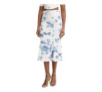 Guess - Jupe midi en lin Ryan - Femme - Jupes - Bleu - Taille: 42 FR