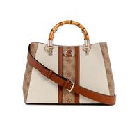 GUESS Kerima Bamboo Girlfriend Satchel Natural/Latte Logo