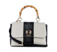 GUESS Kerima Bamboo Top Handle Flap, Cartable, poignées supérieures Femme, Naturel/Logo Latte, Taille Unique