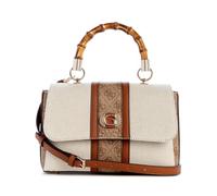 GUESS Kerima Bamboo Top Handle Flap Natural/Coal Logo