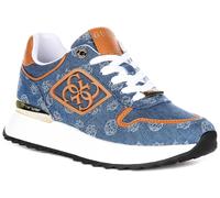 Guess Koyaa Denim 4G Pivoine Logo À Lacets Baskets Femmes Bleu UK 3 - 8