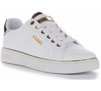 GUESS Lacet Beckie Or Logo Femmes Baskets en Blanc Or UK 2 - 8