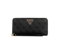 GUESS Laurel Grand Portefeuille zippé pour Femme Taille Unique, Logo Charbon, Taille Unique