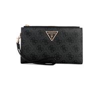 GUESS Laurel II Double Zip Organizer Wallet, Organisateur Portefeuille Femme, Logo Charbon, Taille Unique