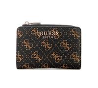 Guess Laurel II Zip Around Card Case, Brown Logo