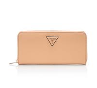 GUESS Laurel Large Zip Around Wallet, Grand Portefeuille avec Fermeture éclair, Pochette Femmes, Beige, Taille Unique